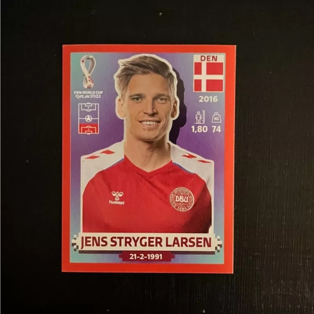 Panini World Cup Qatar 2022 Stickers DEN 8 Jens Stryger Larsen RED US/CAN Ed